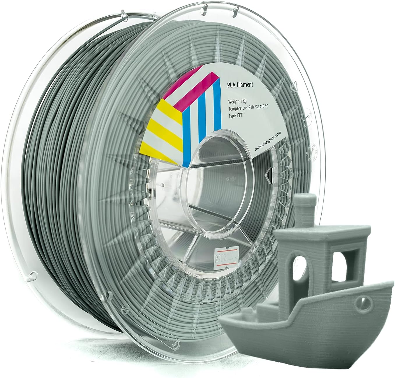 3D Printing Filament 100% Polylactic Acid (PLA Plus), Made in Spain, Certified Food-Safe and Toy-Safe, 1,75mm / 1Kg, grey, 84365836