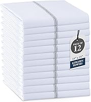 Vista 1 de LANE LINEN Kitchen Hand Towels, 12 Pack Dish Towels for Kitchen Drying, 100% Cotton Super Absorbent Tea Towel, Quick Dry, 14"x25", Useful for Rayas