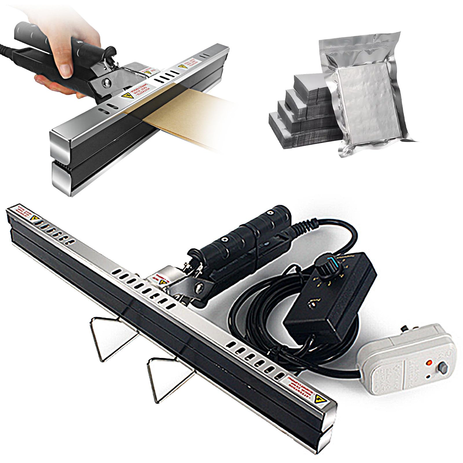 Sellador TéRmico PortáTil, Sellador De Bolsas De PláStico De 20/300/400 Mm, Sellador Por Impulso, MáQuina Envasadora De Bolsas Con Sellador Al VacíO, Para Bolsas De Mylar,40cm