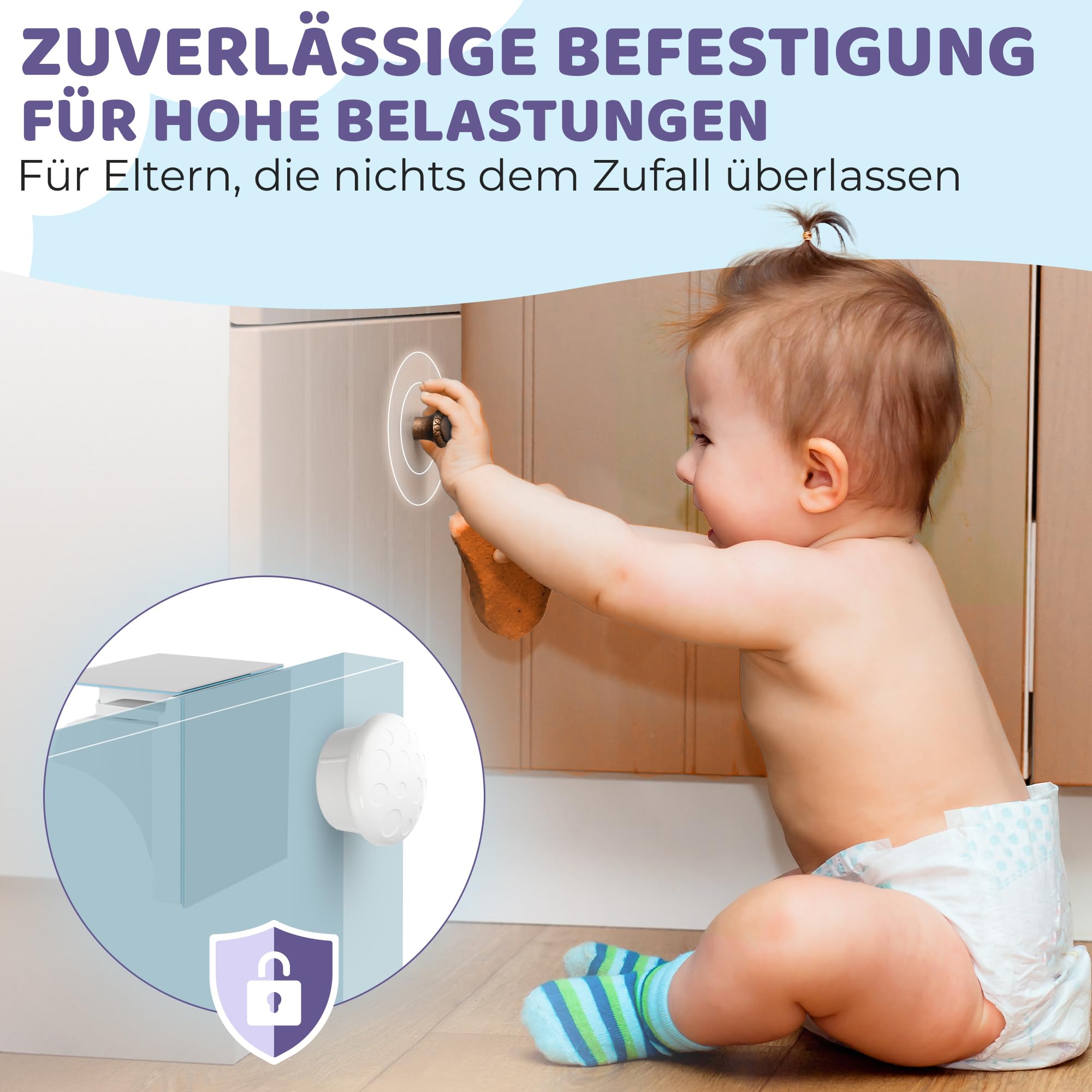 Magnetische Kindersicherung 12 Schlösser 3 Schlüssel Unsichtbarer Magnetverschluss Schranksicherung Schubladensicherung ohne Bohren Weiß