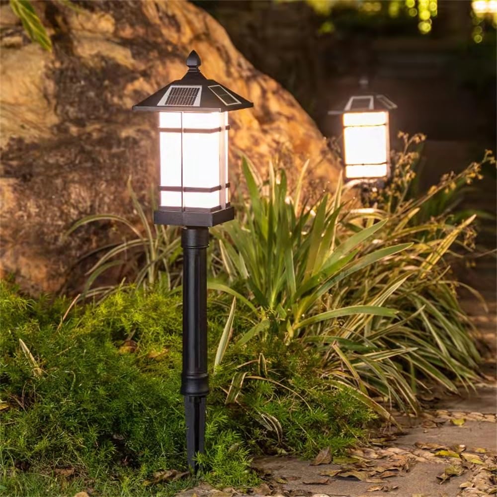 Lampada Solare da Giardino contemporanea, Impermeabile, per Ville, Giardini, Cortili, quartieri residenziali (Stile 10 H82CM, 1 Pezzo)