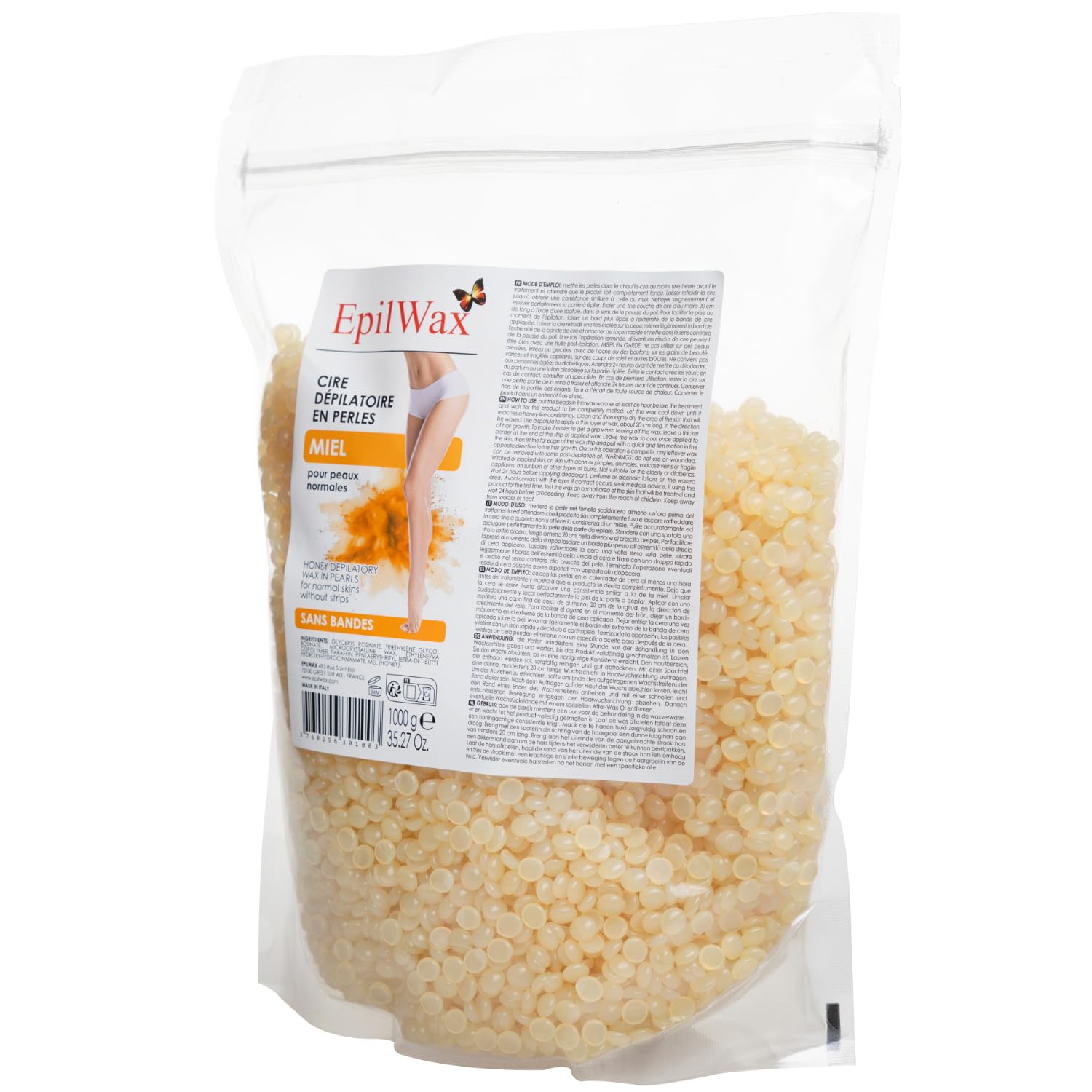 EPILWAX S.A.S - Wax Hot Reusable Honey 1kg 70.55 Ounce (Pack of 1)