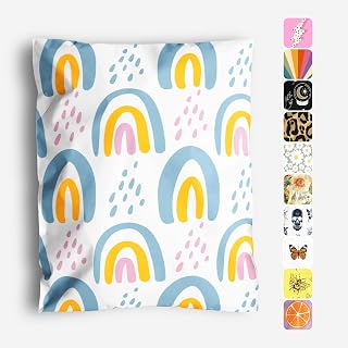 10x13 Poly Mailers – Boho Rainbow – Waterproof, Tear-Resistant Shipping Bags with Adhesive Seal – 100 Pack – Package Mint