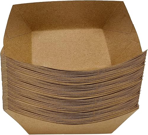 50 bandejas desechables para nachos, capacidad de 1 libra, bandejas de papel ecológicas para alimentos, barcos para nachos para fiestas, catering y