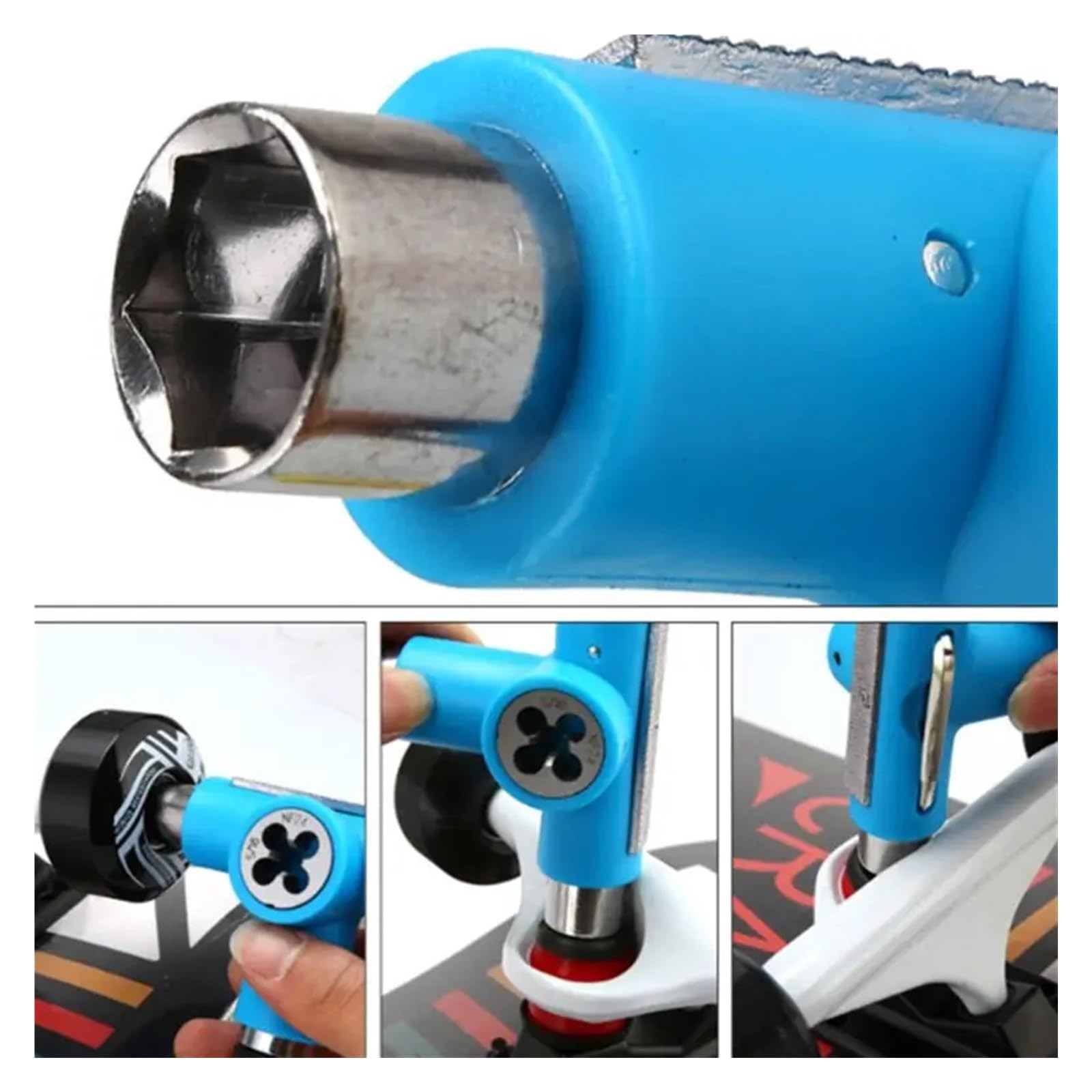 Kit De Tornillería Para Monopatín Herramienta for monopatín, patín de ruedas, ajuste de patinete, tabla larga, herramientas de reparación de tabla de pescado, llave de cabeza Skateboard Hardware ( Col