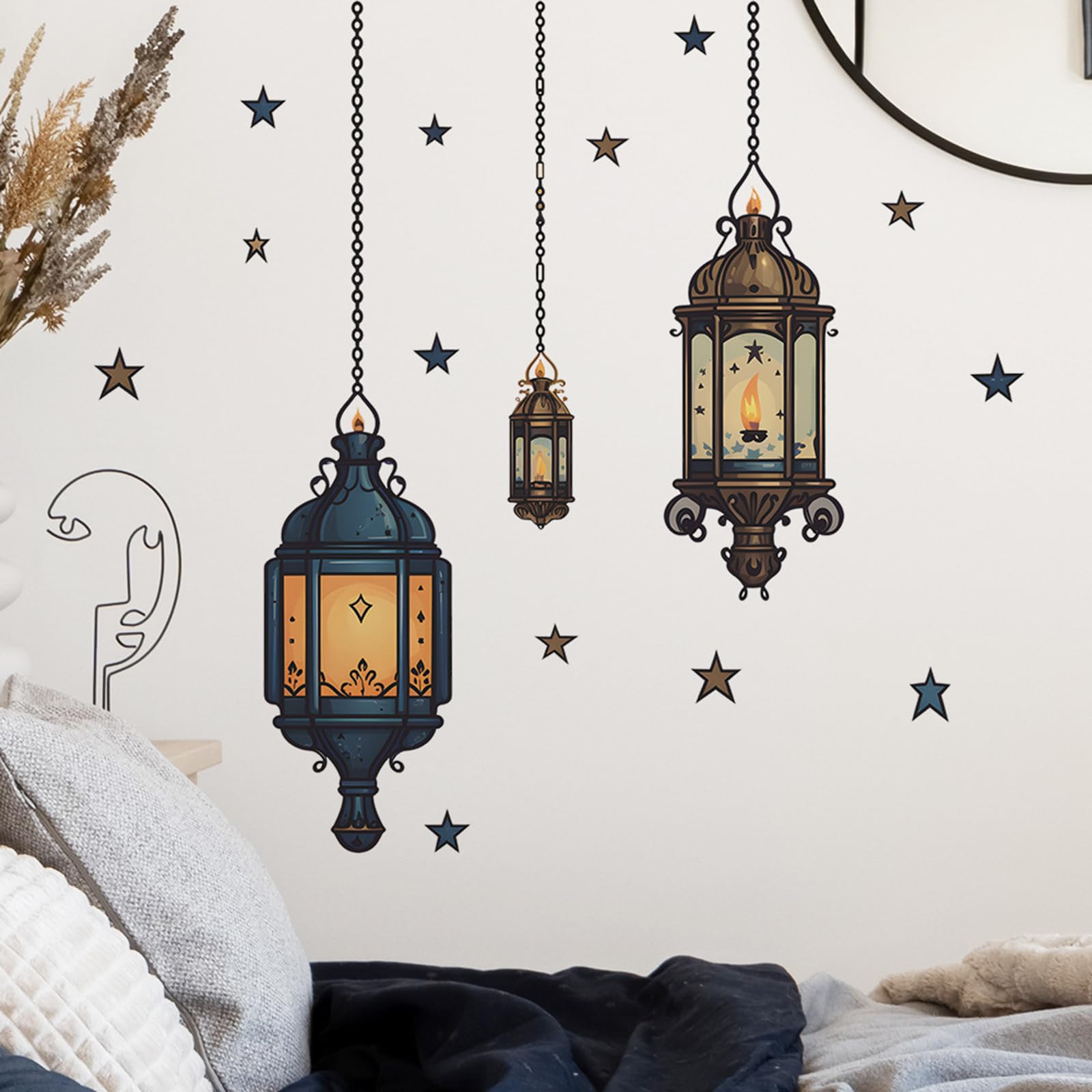 Décorations du Ramadan autocollants muraux musulmans islamiques Aïd
