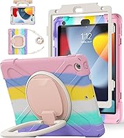 Vista 18 de BATYUE Funda para iPad de 9ª/8ª/7ª generación (funda resistente para iPad de 10.2 pulgadas 2021/2020/2019) con protector de pantalla, soporte