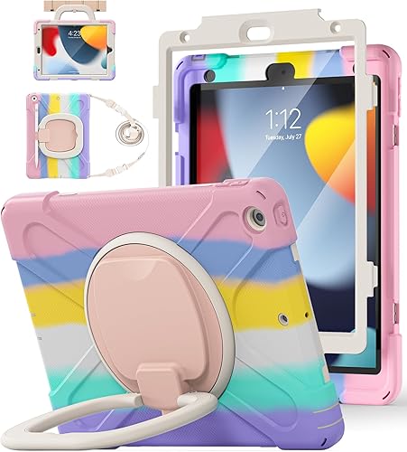 Miniatura 18 de BATYUE Funda para iPad de 9ª/8ª/7ª generación (funda resistente para iPad de 10.2 pulgadas 2021/2020/2019) con protector de pantalla, soporte
