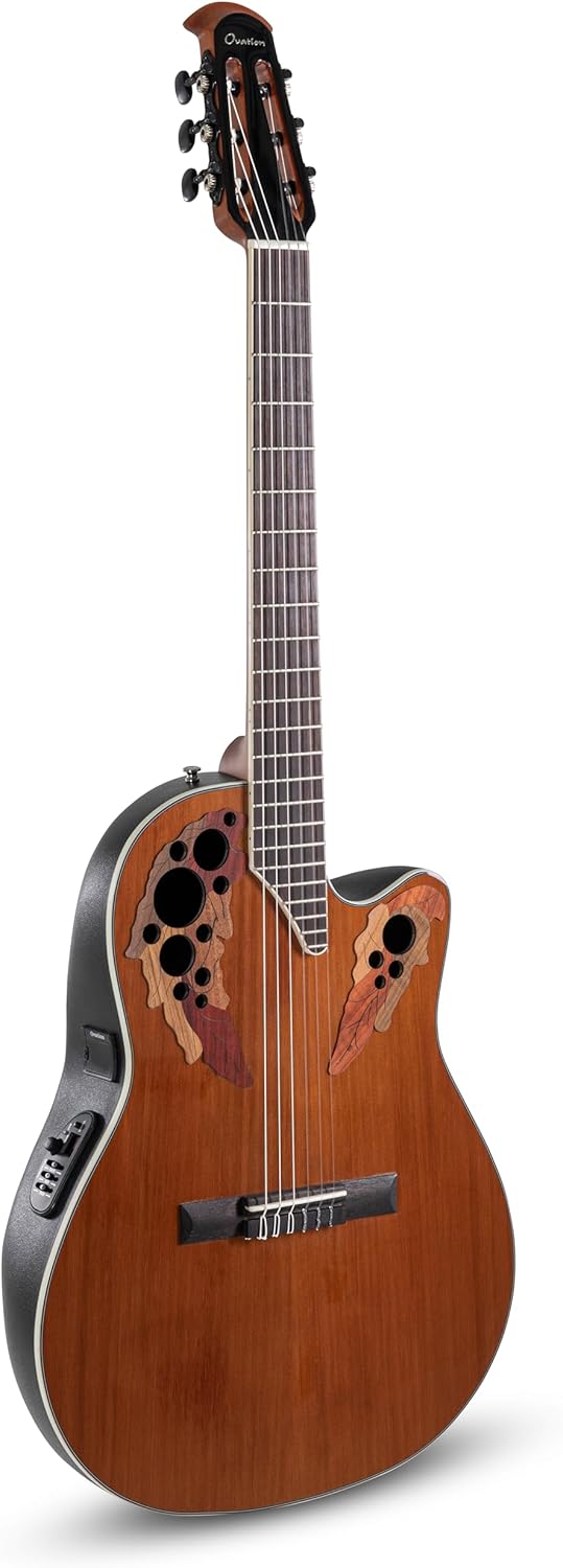 Ovation Celebrity Elite E-Acoustic Classic Guitar CE44C-4A, MS/Mid/Cutaway, Natural Gloss