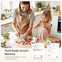 Vista 5 de Acrylic Cutting Board with Counter Lip, 17.5x13.5 Inch Clear Cutting Boards for Kitchen Counter, Large Cutting Board Non Slip for Countertop Claro