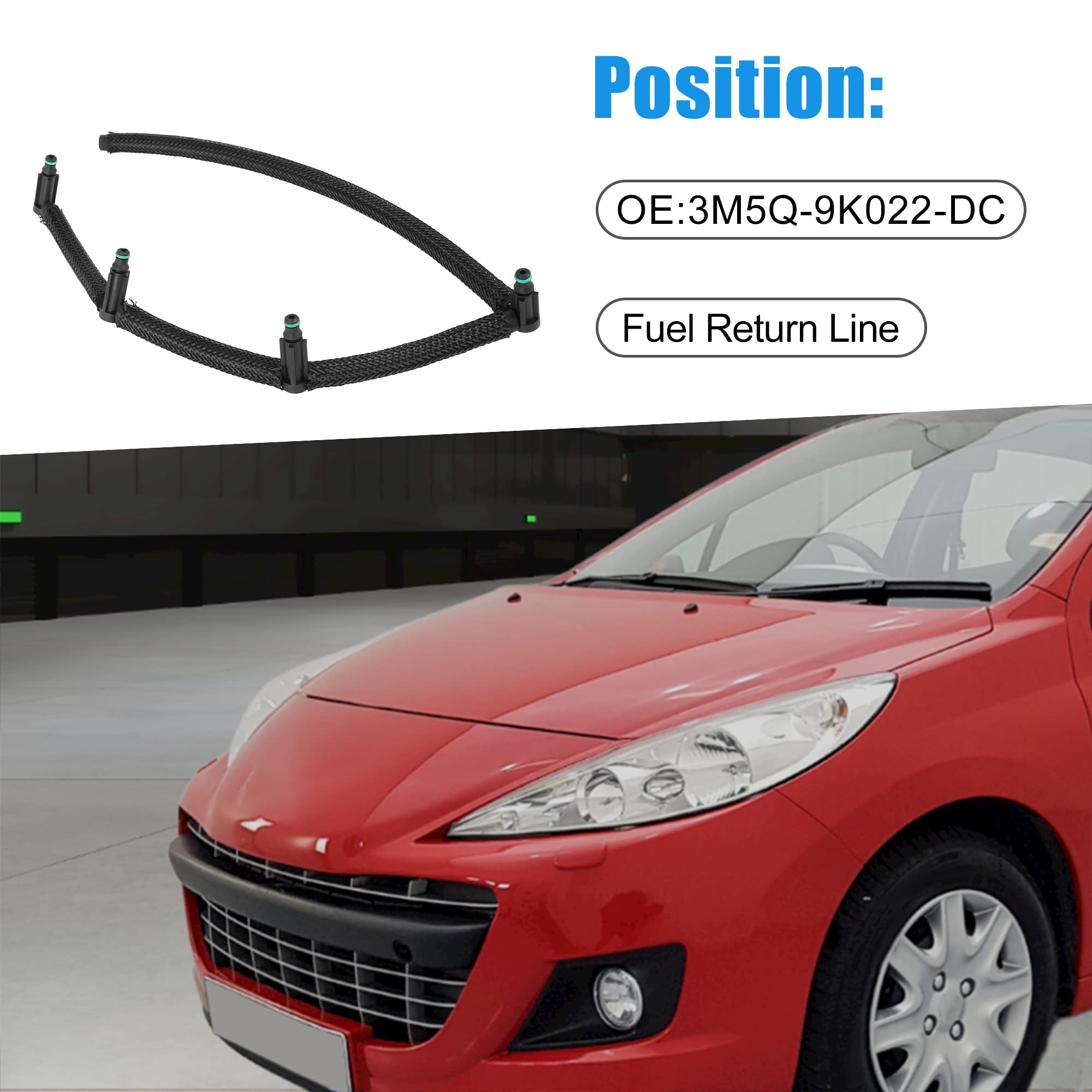 A ABSOPRO Diesel Combustible Retorno Línea Manguera Tubería 1574Q5 para Peugeot 206 2004-2010