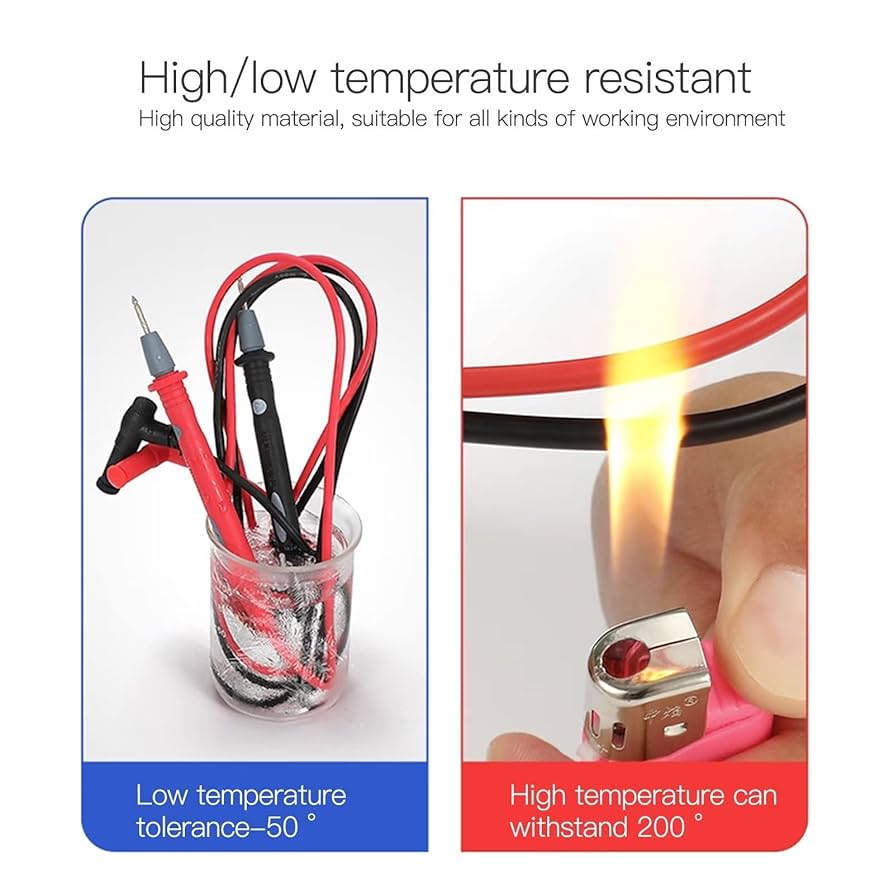 Uxcell 1000V 20A Banana Plug Digital Multimeter Probe Test Leads 4 In 1 Set