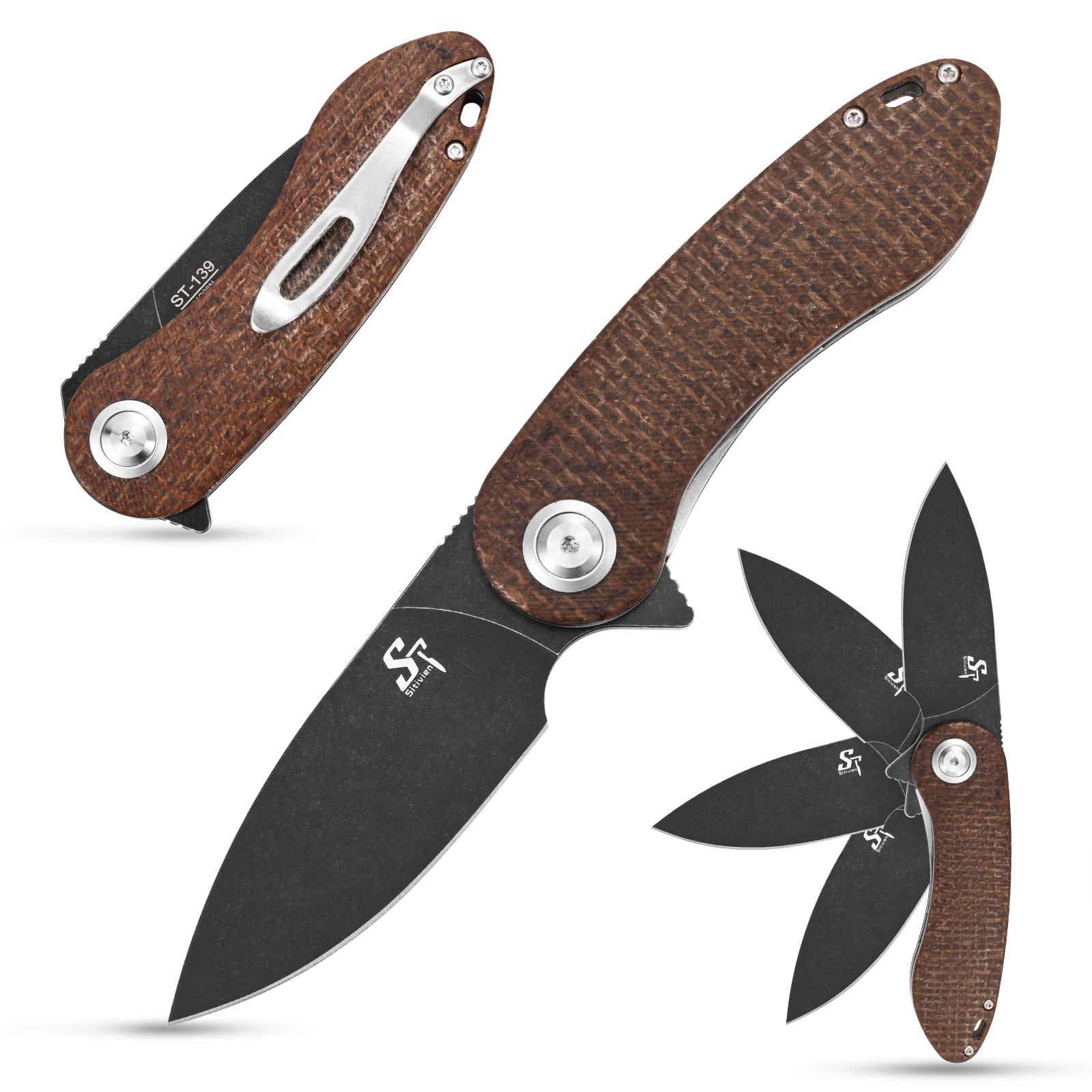Amazon.com: Sitivien ST139 Folding Knife, Sandvik 14C28N Steel