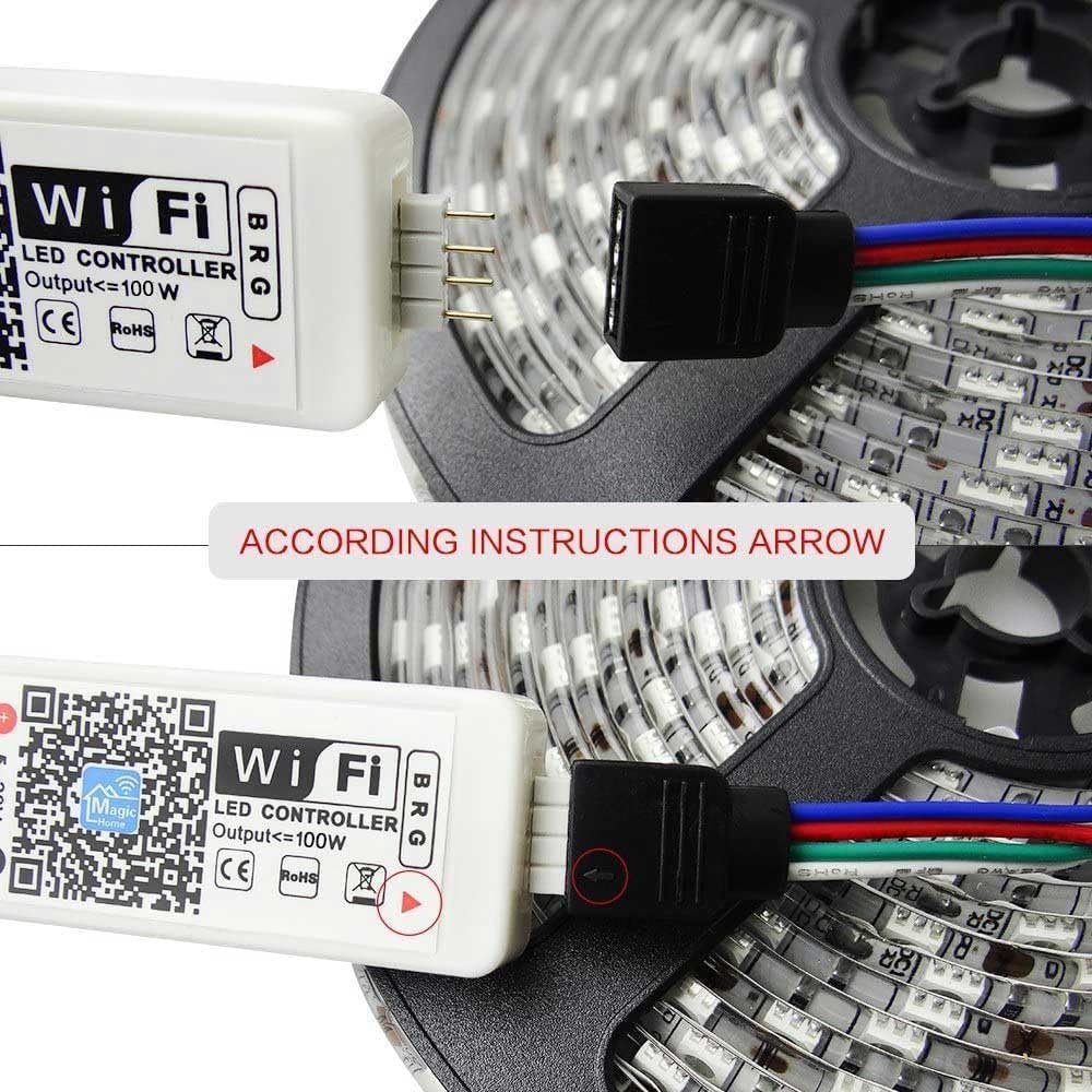 Paquete de 3 controladores LED inteligentes WiFi, tira de luces LED RGB, control inalámbrico, compatible con Alexa y Google Home e IFTTT, control gratuito de aplicación Magic Home para decoración del