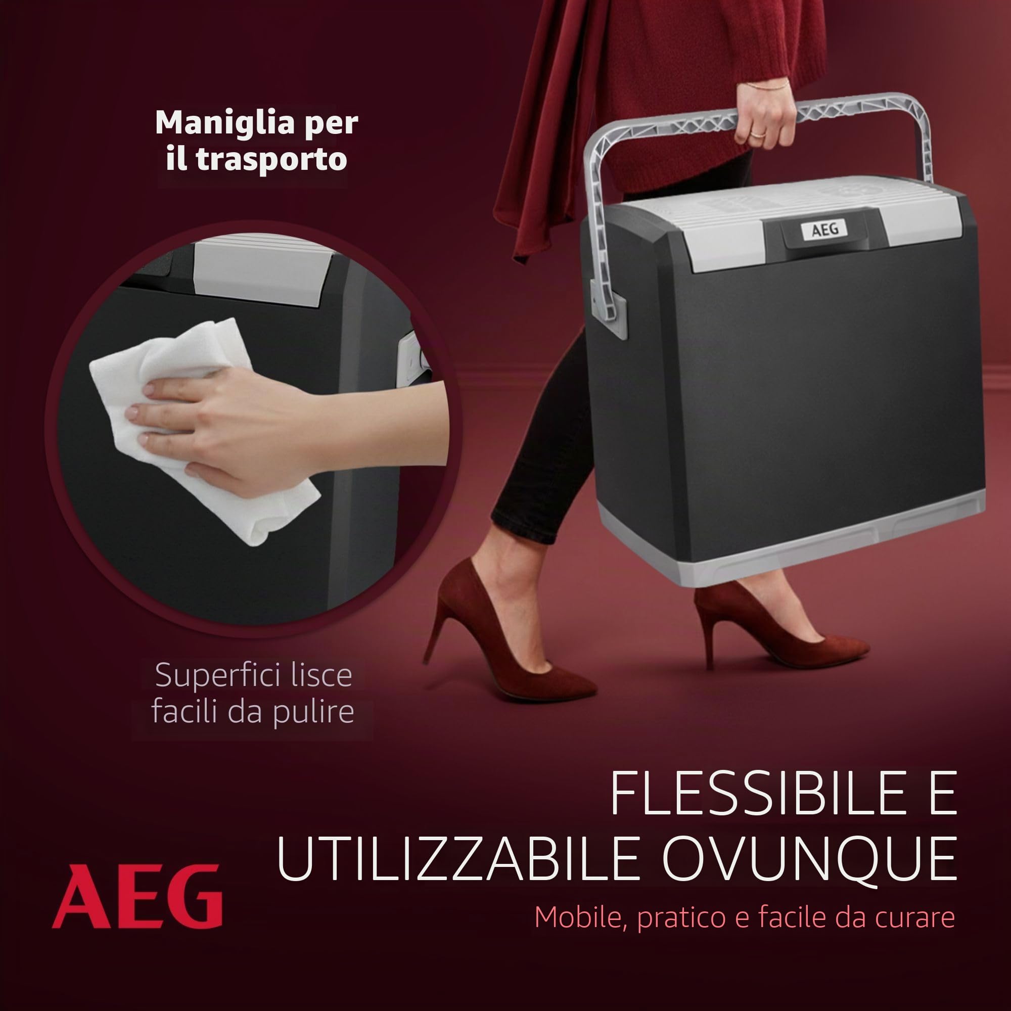 AEG Automotive 10697 Frigorifero termoelettrico KK, 28 litri, 12/230 Volt, per auto e presa