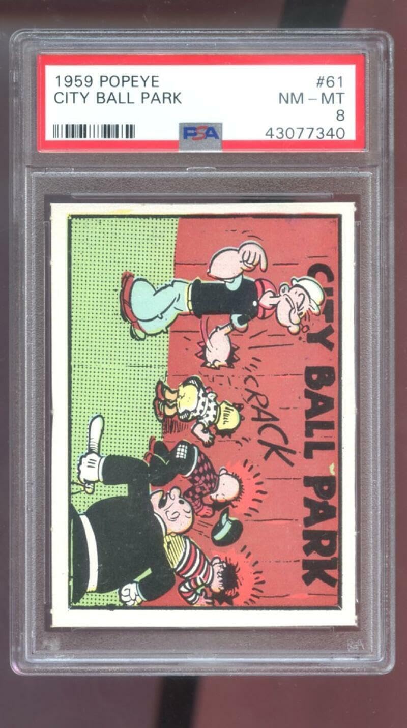 1959 Popeye #61 City Ball Park PSA 8 Graded Card Ad-Trix King Features Syndicate - Unsigned Basketball Cards