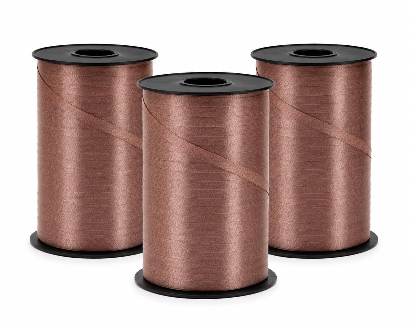 Chocolate Brown Curling Ribbon 500m (546 Yards) - 3 Reels - 5mm Balloon Ribbon for Gift Wrapping, Balloon Decorating, Present Bows, Party Decorations, Floristry & Crafts