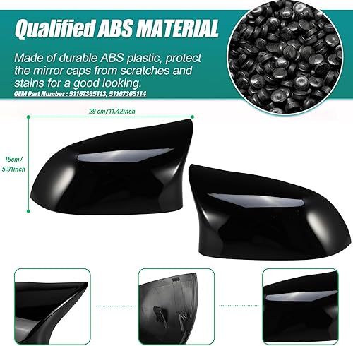 Miniatura 3 de M Style - Tapa de repuesto para espejo lateral para BMW X5 F15 X3 F25(LCL) X4 F26 M40i X6 F16 Accesorios exteriores, piezas de afinación, negro