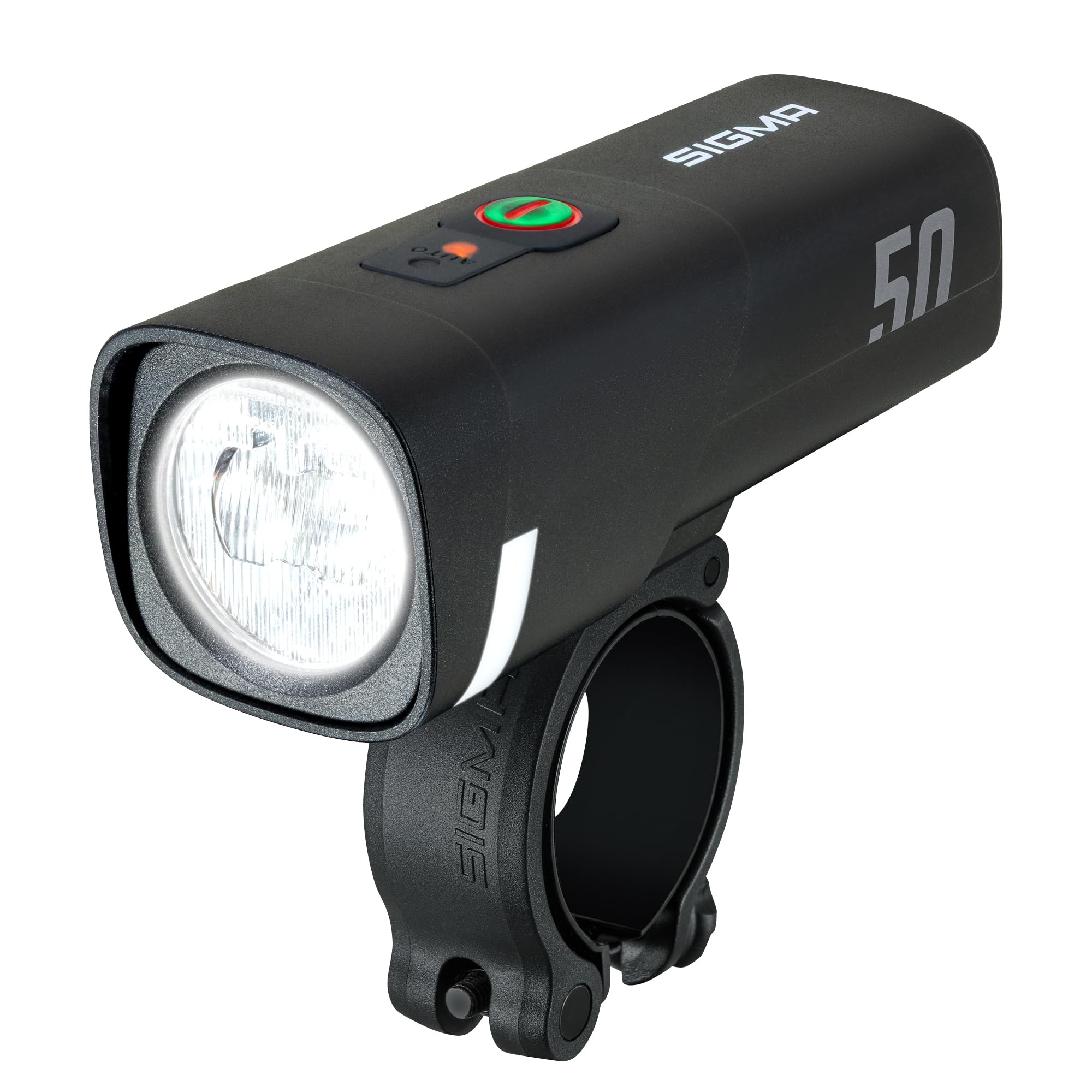 SIGMA Aura 50 | Éclairage LED pour vélo de 50 LUX | 2 modes d'éclairage et réglage automatique de la luminosité | batterie longue durée | USB-C
