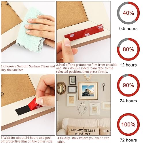 Miniatura 4 de UPINS 2 rollos de cinta de doble cara resistente, 0.5 pulgadas x 16.5 pies, cinta de montaje de dos caras repelente al agua, fuerte adhesivo 3M,