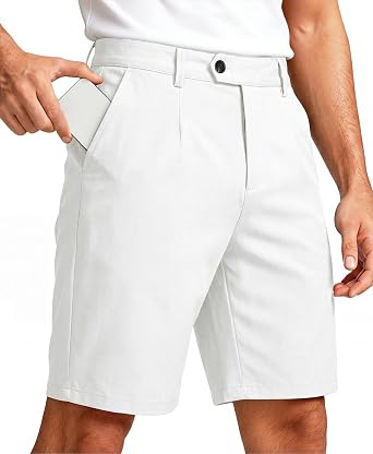 GINGTTO Mens Chino Shorts 9" Stretch Lightweight Golf Shorts for Men with Expandable Waist