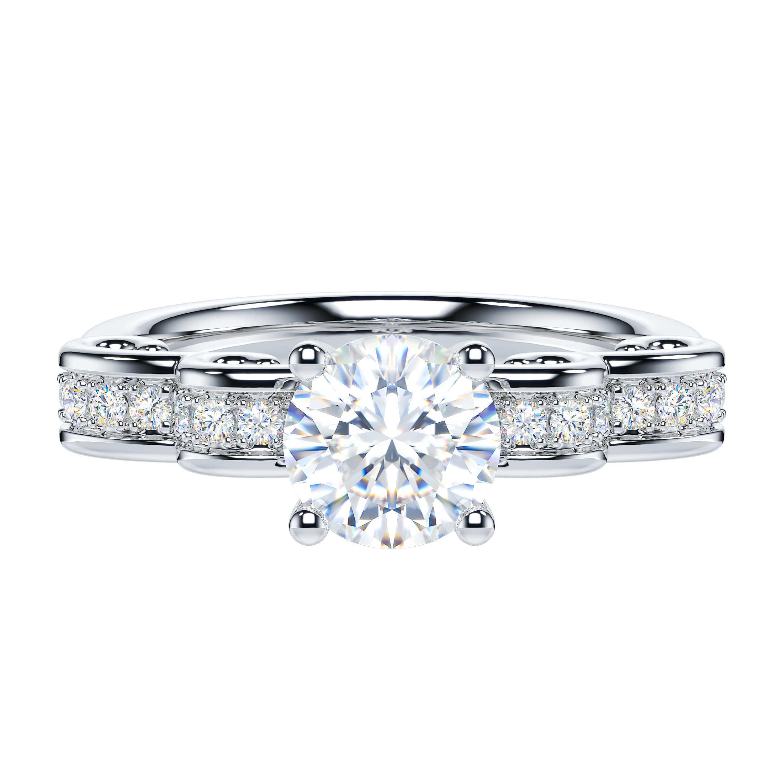 Anello di fidanzamento da donna in vera moissanite o finto diamante in argento Sterling elegante anello di fidanzamento da donna