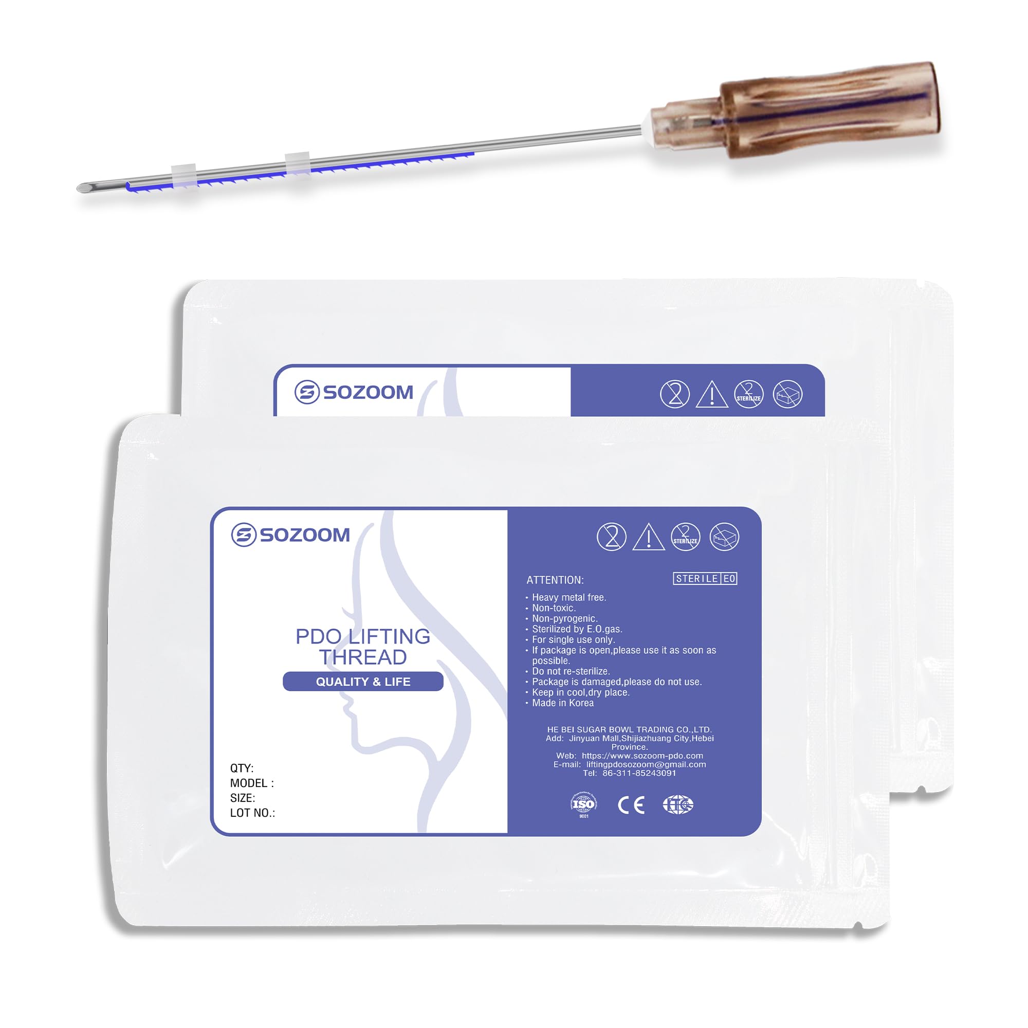 PDO Thread Nose Lift, PDO Cog Threads Improve the Shape of the Nasal Columella and Alar L-Blunt Type Cog Thread Lift (16pcs-19G-60mm (l))