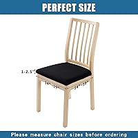 Vista 6 de Smiry Waterproof Seat Covers for Dining Room Chairs Set of 6, Stretch Jacquard Removable Washable Chair Seat Protector Cushion Slipcovers, Black