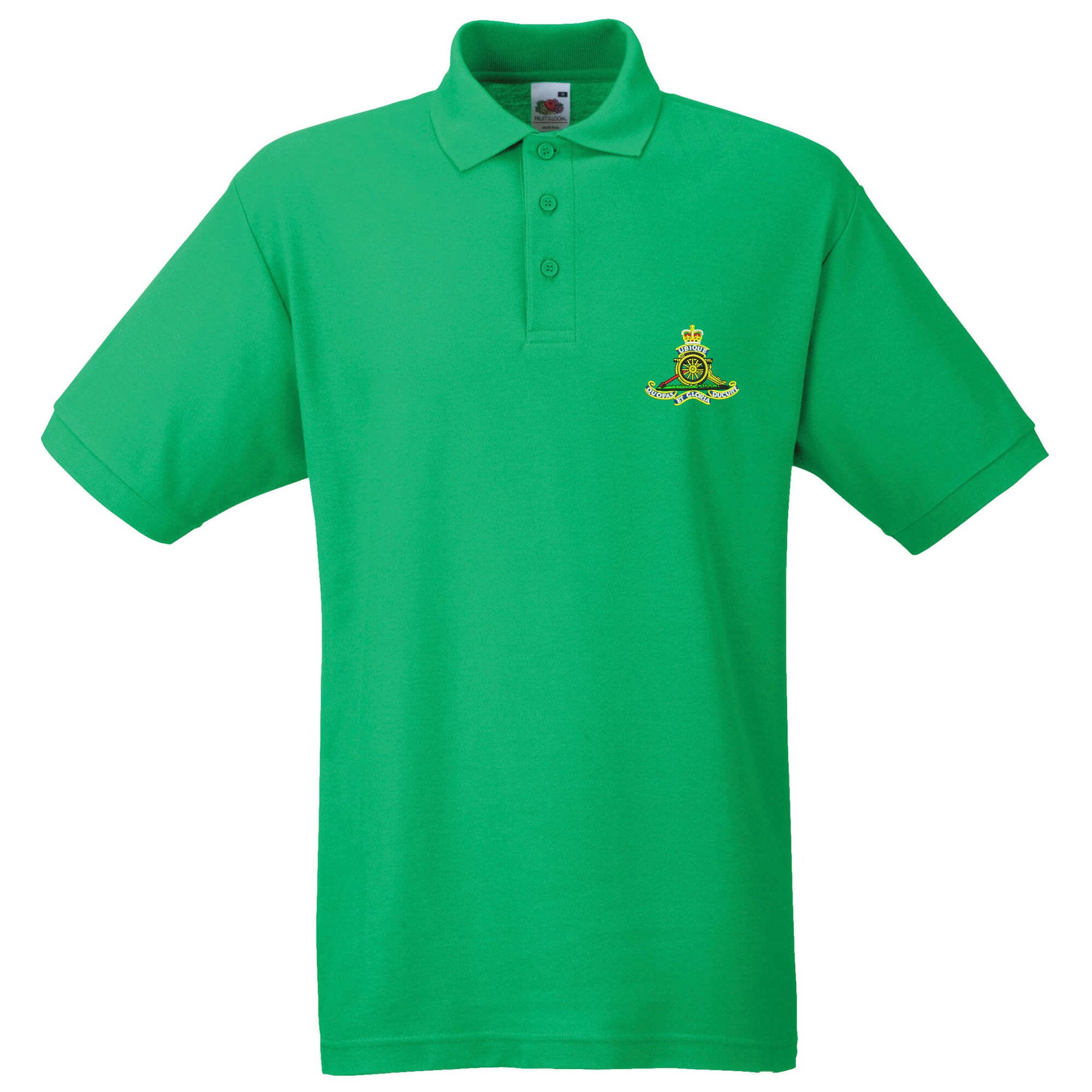 Pineapple Joe's Men's Irish Green Royal Artillery Embroidered Polo - X Large