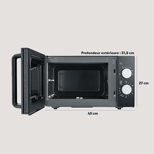 SEVERIN Four Micro-ondes, 20 L, Avec Fond Plat en Céramique, jusqu’à 800 W, 6 niveaux de puissance, Noir, MW7761 - 4