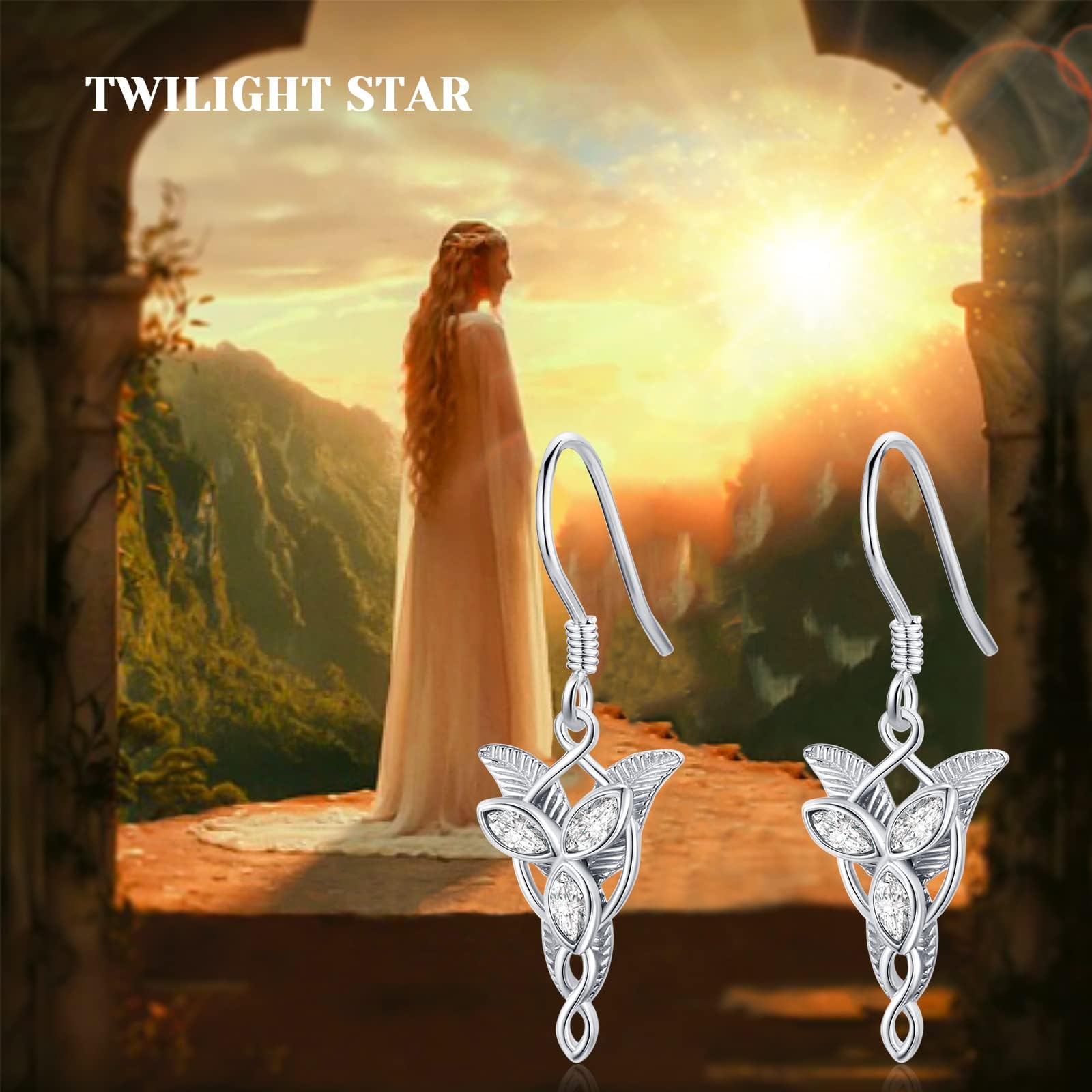 Herr der Ringe Ohrringe 925 Sterling Silber Arwen Evenstar Schmuck Herr der Ringe Geschenke für Frauen Männer Mädchen