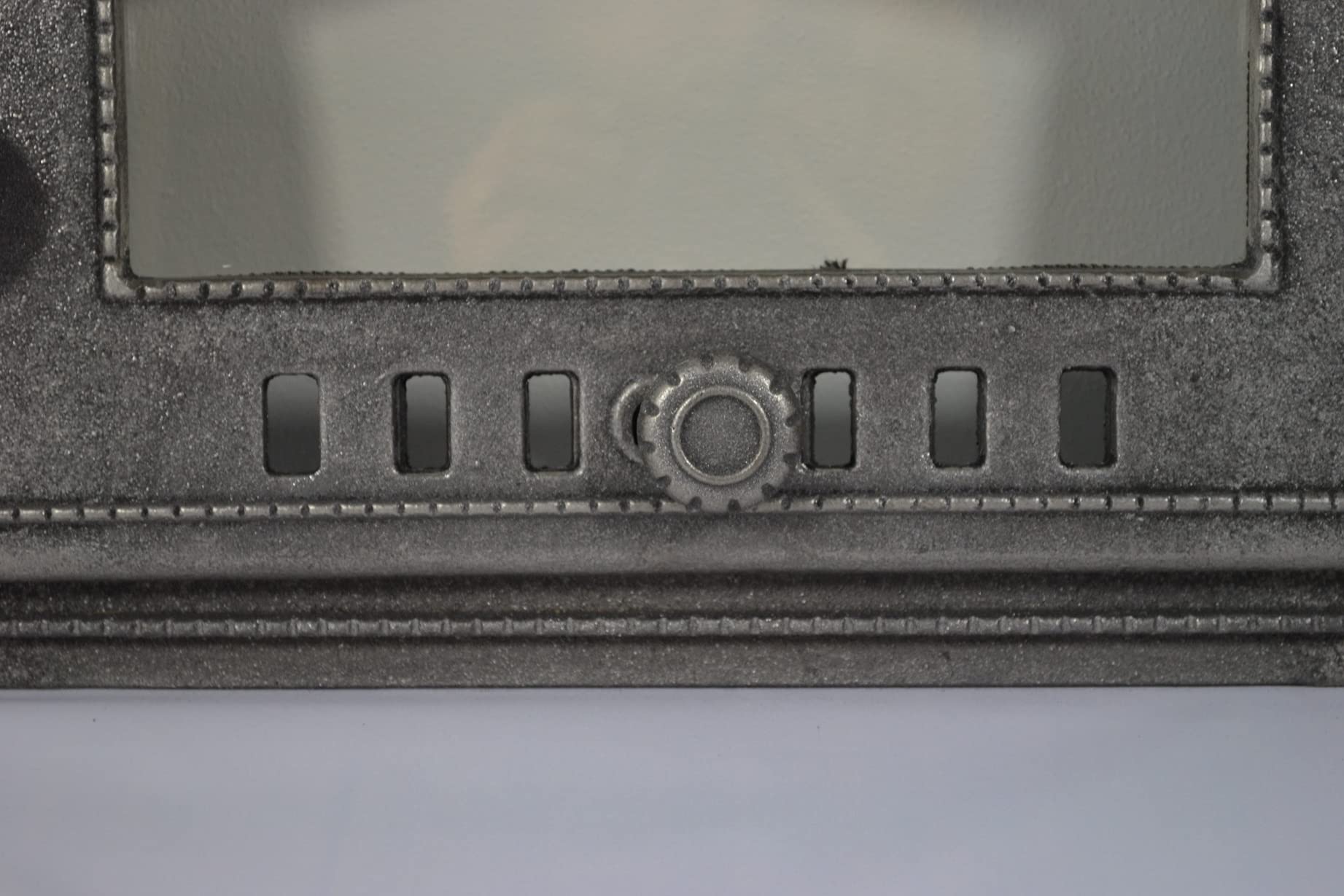 SEZAM Porta del Forno in Ghisa con Vetro Resistente al Calore 48,5 x 6,5 x 27,5 cm Apertura a Destra