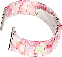 Vista 2 de Lightweight Resin Band For Apple Watch Series 11 10 SE 9 8 7 6 5 4 3 2 1 Ultra 3 2, Fashion Adjustable Replacement Strap for iWatch Bands 38mm 40mm