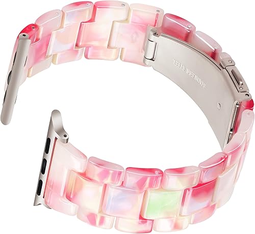 Miniatura 2 de Lightweight Resin Band For Apple Watch Series 11 10 SE 9 8 7 6 5 4 3 2 1 Ultra 3 2, Fashion Adjustable Replacement Strap for iWatch Bands 38mm 40mm