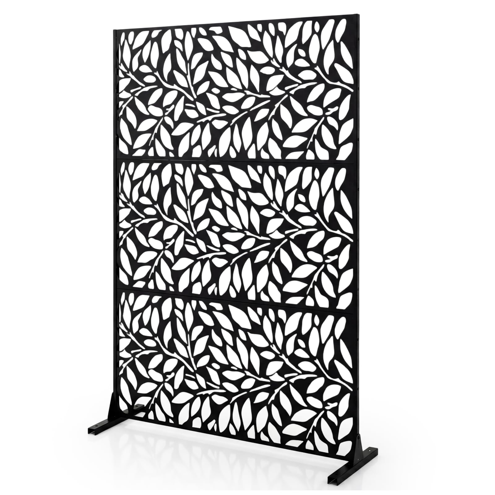 LIFEZEAL - Panel de privacidad con vistas al aire libre, panel de privacidad galvanizado, pantalla de privacidad decorativa, pared de separación para jardín, terraza, balcón, 121 x 40 x 183 cm (a