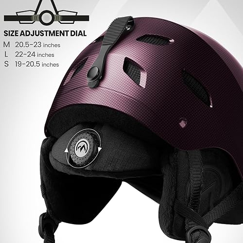 Miniatura 3 de OutdoorMaster Kelvin Carbon Fiber Ski Helmet - Casco de snowboard para hombres, mujeres y jóvenes