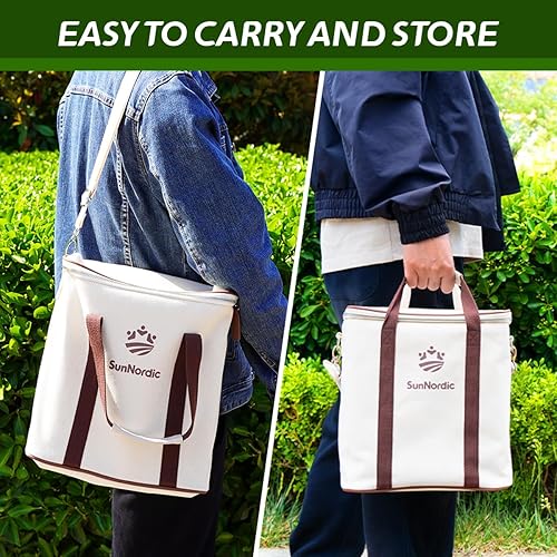 Miniatura 8 de SunNordic Kubb Juego de patio, juego de lanzamiento de madera de goma para jardín al aire libre con bolsa de transporte de lona, juego de ajedrez