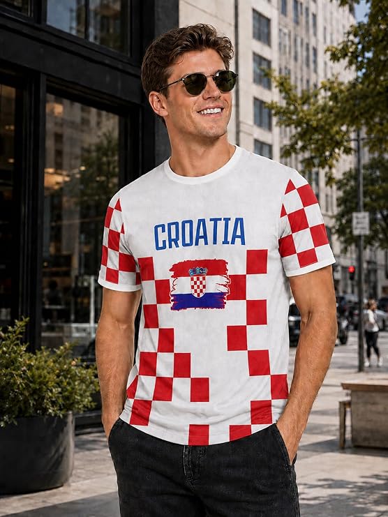 Men's National Soccer T-Shirt Short Sleeve Fan Shirt S-2XL