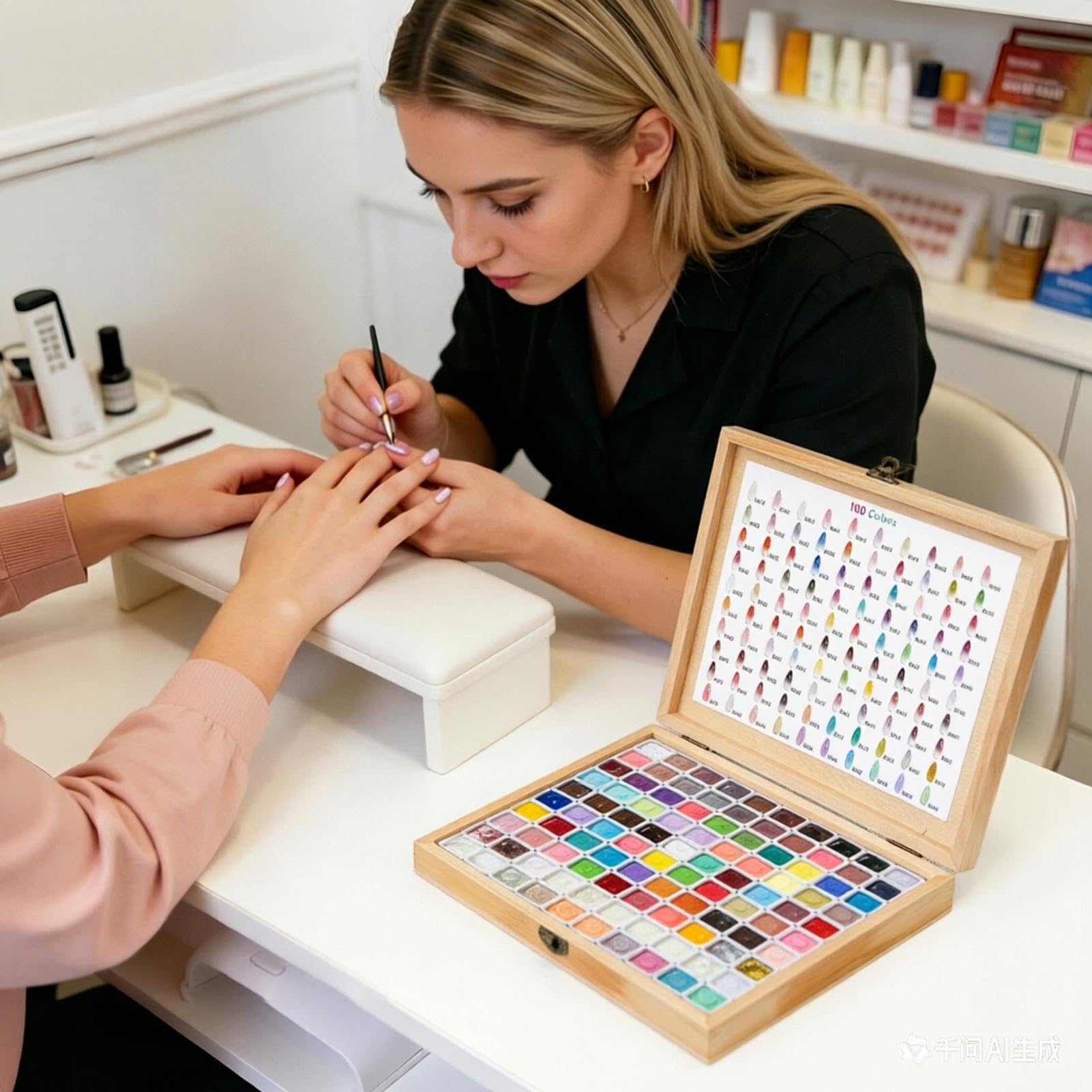 Gel Para Palmaditas De Uñas - Paleta De Gel De Uñas De 100 Colores De Alto Pigmento | De Pintura De Transferencia Degradada Para Manicura Francesa | Colección De Esmaltes En Gell UV De Lar