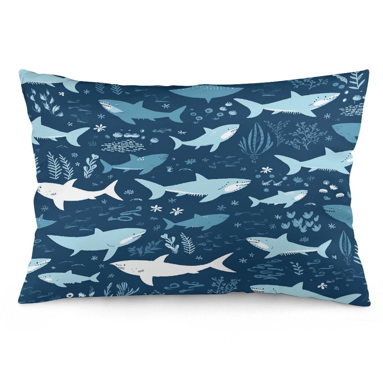 Sharksm Throw Pillow Cover Soft Lumbar Pillow Covers with Zipper Breathable Rectangular Cushion Case Polyester Pillow Case Decorative Body Pillow Cover for Couch Bed