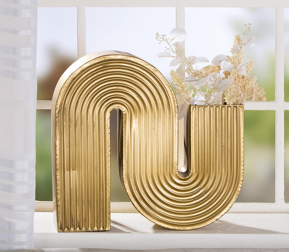 Grote metalen vaas | 70 cm hoog | Verweerde uitstraling