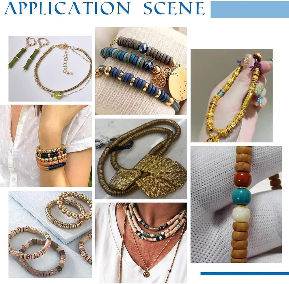 PH PandaHall 200PCS Heishi Disc Beads, 6mm Flat Round Spacer Beads Brass Loose Bead Jewelry Bead for Necklace Bracelet Earring Jewelry Making, Hole 1.2mm - Image 6