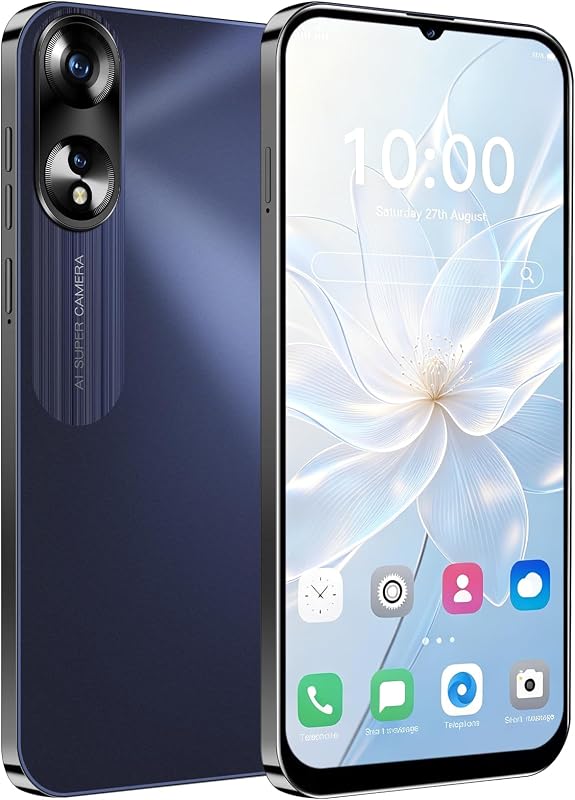 A38 Smartphone 4G Desbloqueado, Pantalla Completa de 6,3 Pulgadas, 3GB RAM + 32GB ROM, Batería de Larga Duración 4500mAh, Cámara Dual 8MP + 16MP, Desbloqueo Facial - Dual SIM, Micro SD Ampliable (Negro)