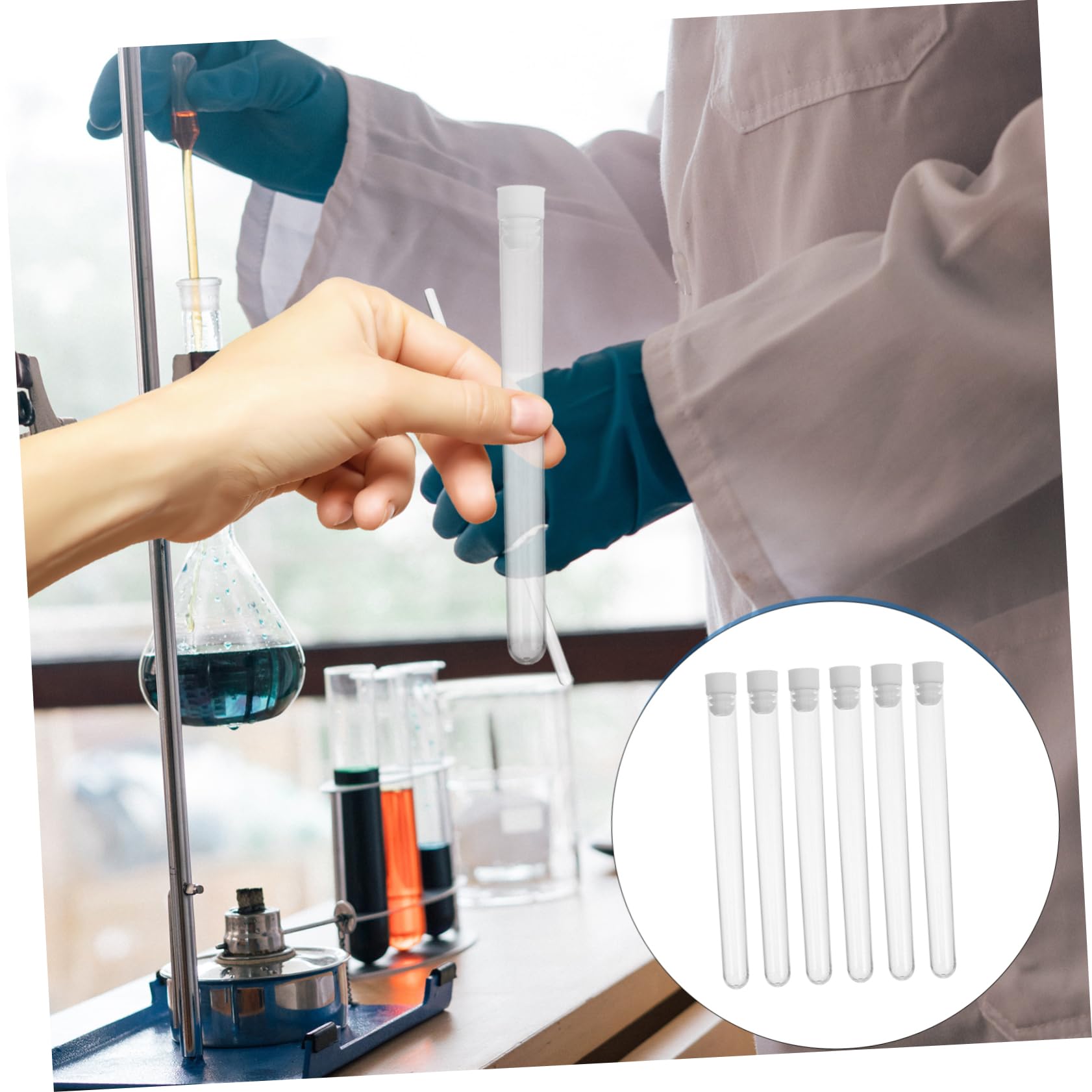 VILLCASE Contenitori per Aghi in Plastica Trasparente 100 Pezzi, Design Compatto e Portatile, Custodia per Piccoli Oggetti e Perline per Laboratori e Casa