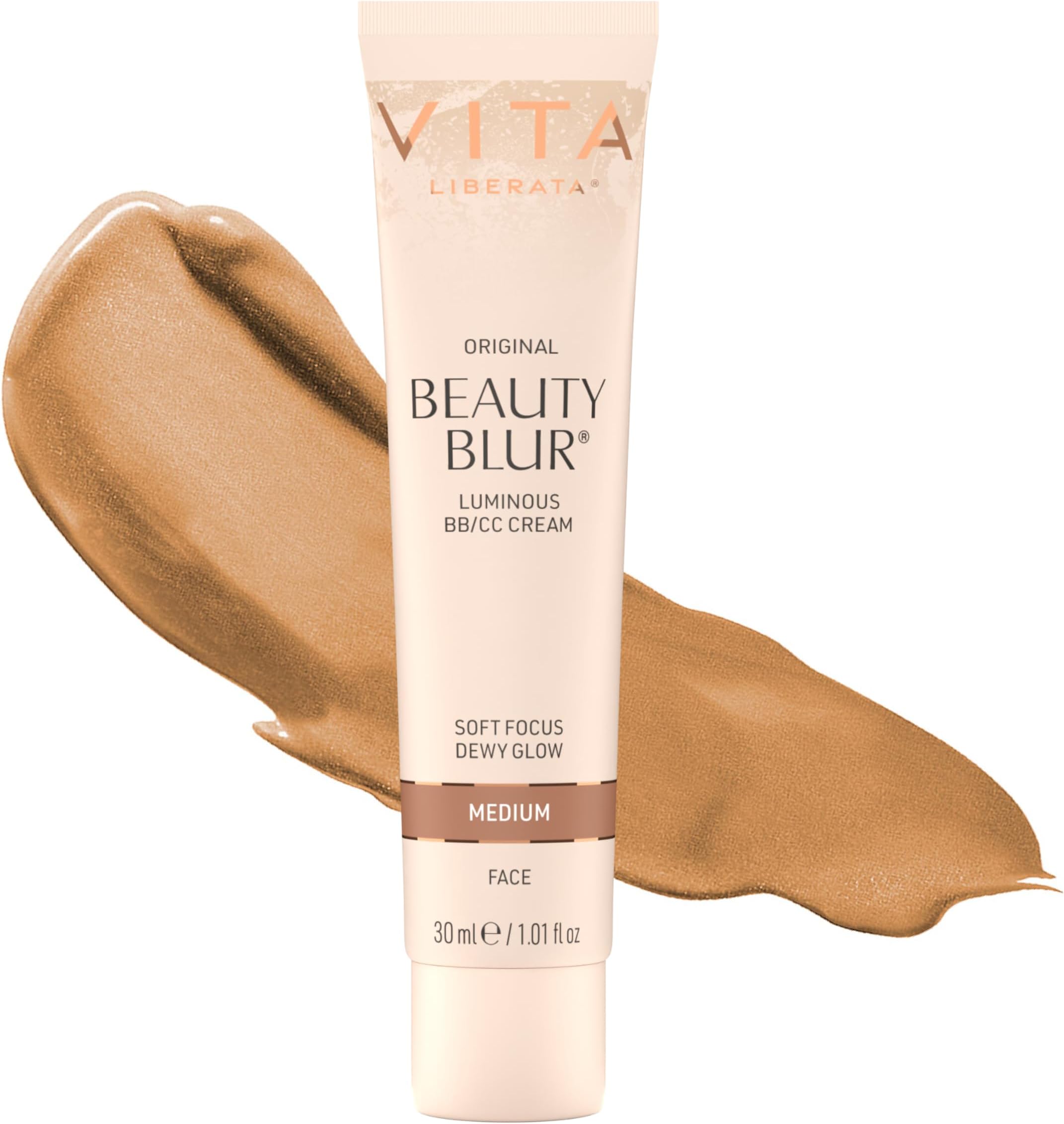 Vita Liberata Beauty Blur Face, CC Cream, Flawless Complexion, Radiant Glow, Evens Skin Tone, Full Coverage Foundation, Hydrating & Customizable, New Packaging