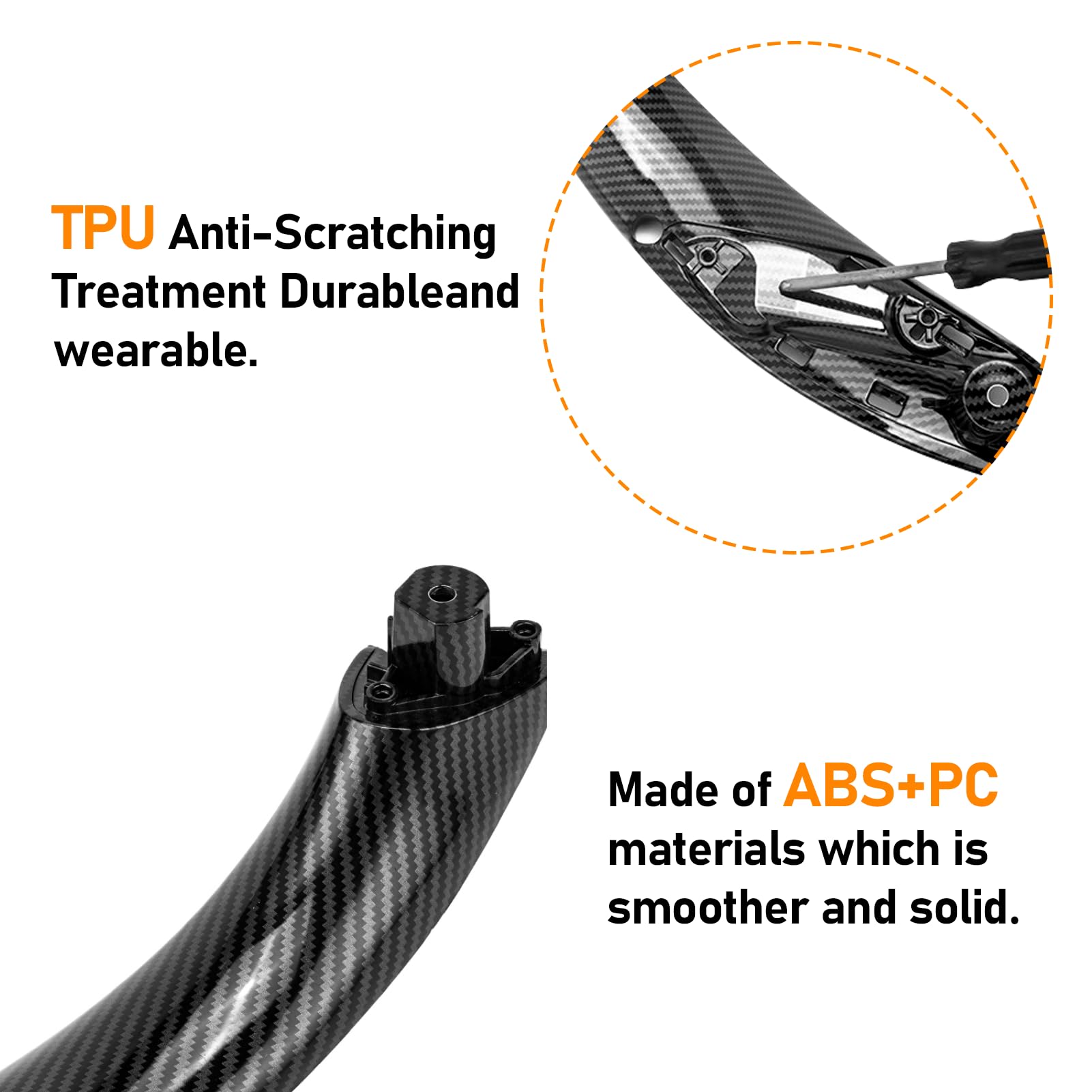 TTCR-II 2PCS Compatibile con Maniglia Porta BMW Serie 3 F30 F31 F34 F80 320i,328i,330i,335i (2012-2018), Serie 4 F32 F33 F36 F83 428i,435i,M4(2014-2017) Maniglie Interna Sinistra+Destra-Fibra Carbonio