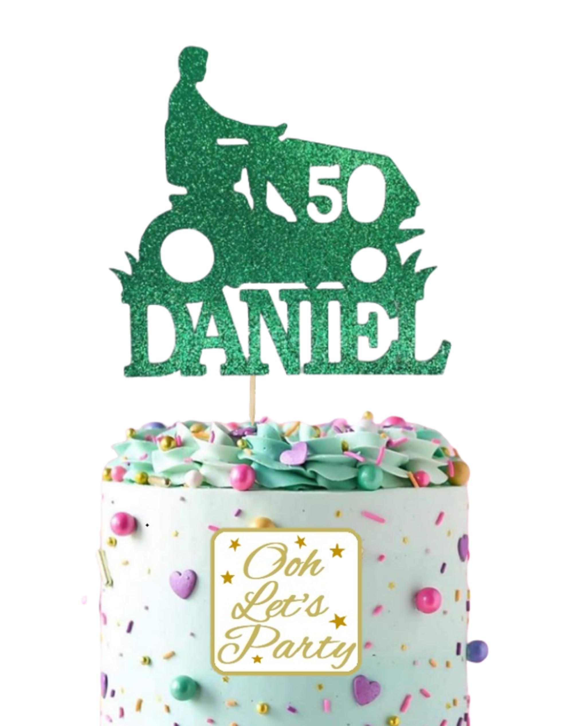 Ride On Mower Birthday Cake Topper