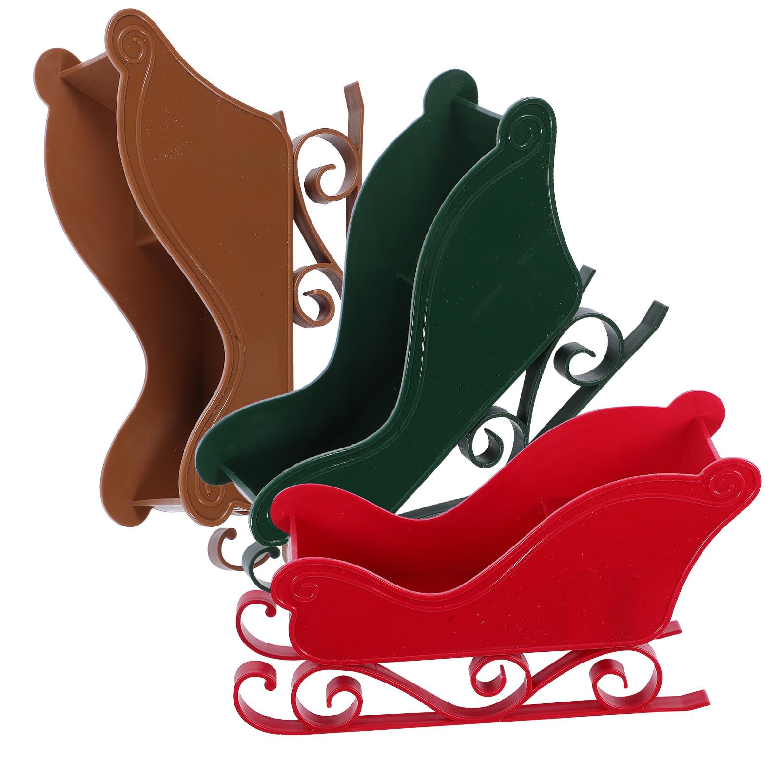 Toyvian 15 Stück Kleiner Weihnachtsschlitten aus Kunststoff für Festliche
