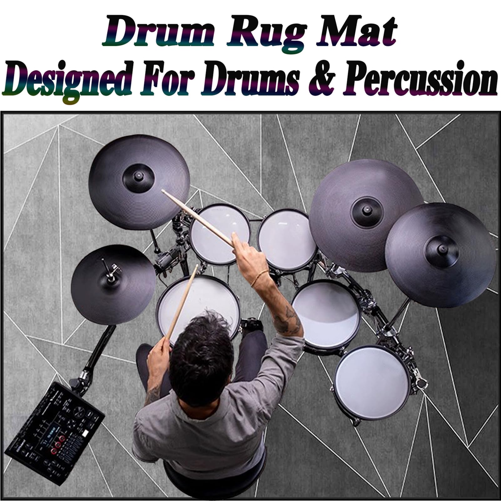 140 x 120 cm Schlagzeugteppich Schallschutz Teppich Drum-Teppich Schallschutzmatte Professionelle Drum Teppich Musikinstrumente Bodenmatte rutschfest Schlagzeugteppiche Trommelteppich