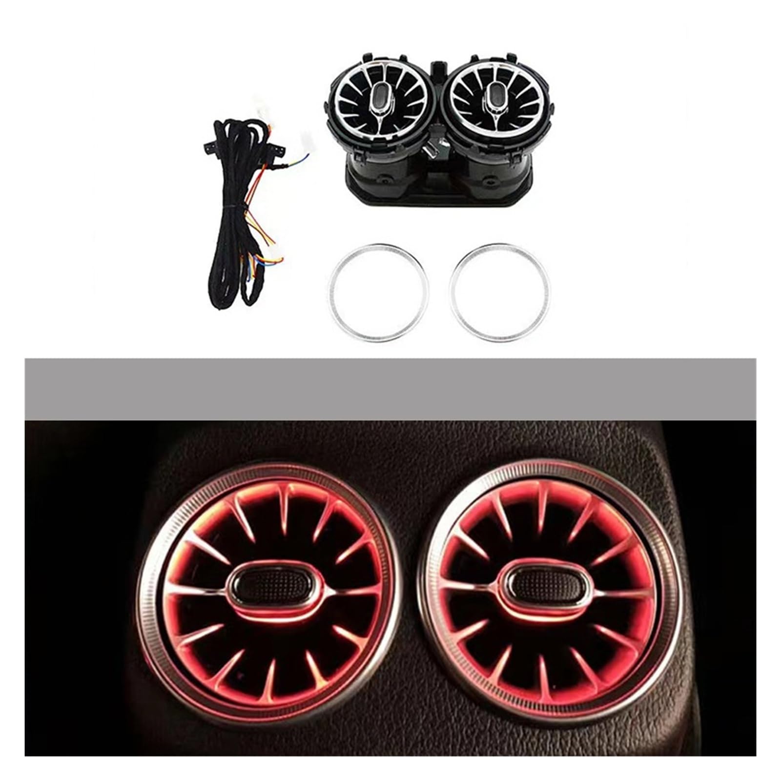 64 Color Colorful Luminous Rear Air Vent Compatible with Mercedes Benz GLA-Class W247 2020 2021 2022
